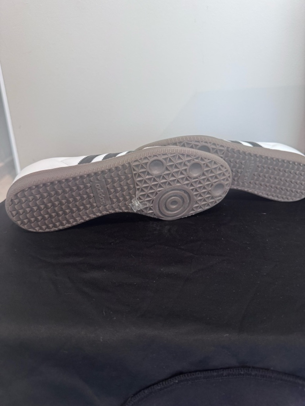 adidas Samba White with Black Stripes and Gray Suede - Picture 5 of 7